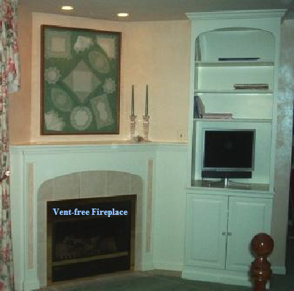 Fireplace with Bookcase